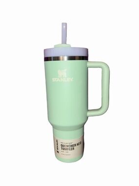 🆕💜 Stanley 40oz Quencher H2.0 FlowState Tumbler Mint Green NWT Handle Straw Cup